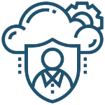 Icon of a person under a cloud with rain and a sun.
