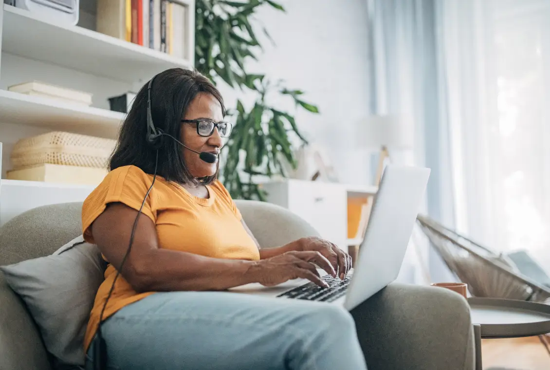 Relaxed remote work setup at home